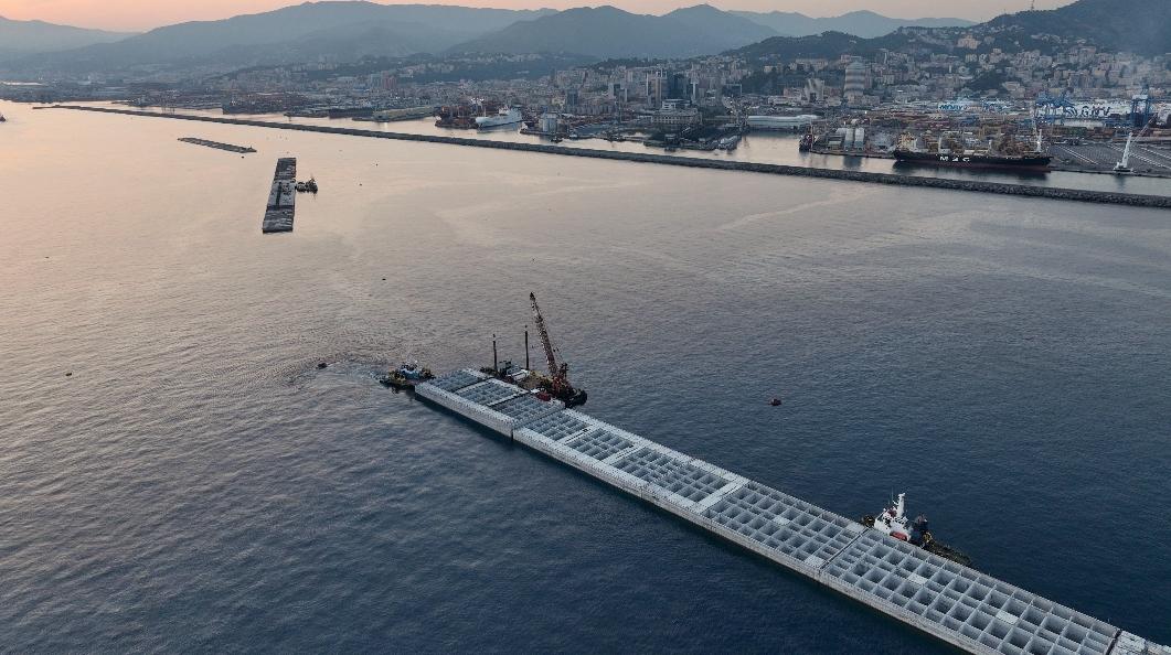 Diga Foranea di Genova, posa cassone 29