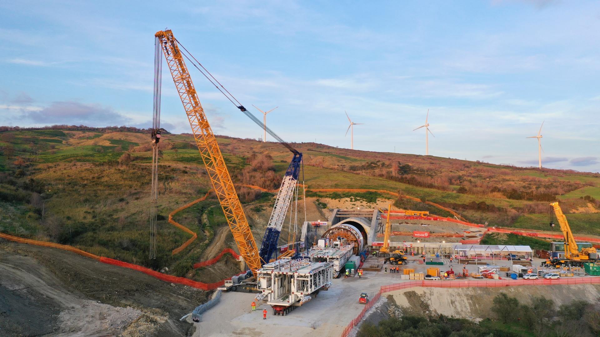 La TBM Partenope nel cantiere del Lotto 1A Battipaglia-Romagnano, AV Salerno-Reggio Calabria
