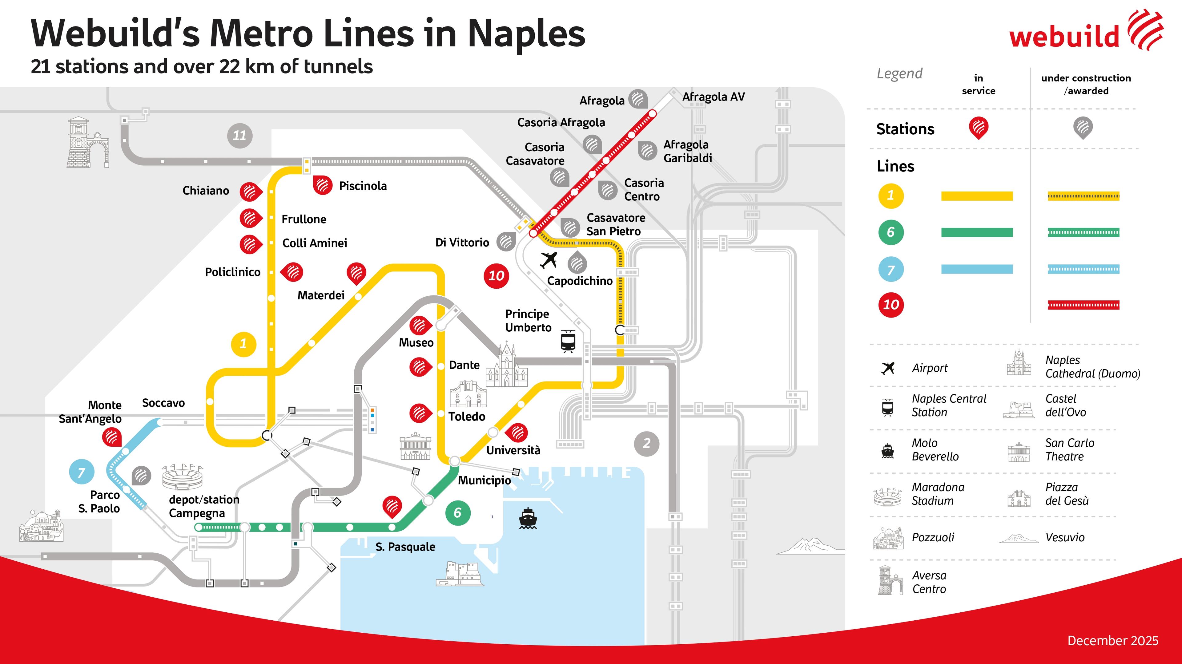 Naples Transit Map Webuild: contract worth €660 million for Naples Metro Line 10 | Webuild ...