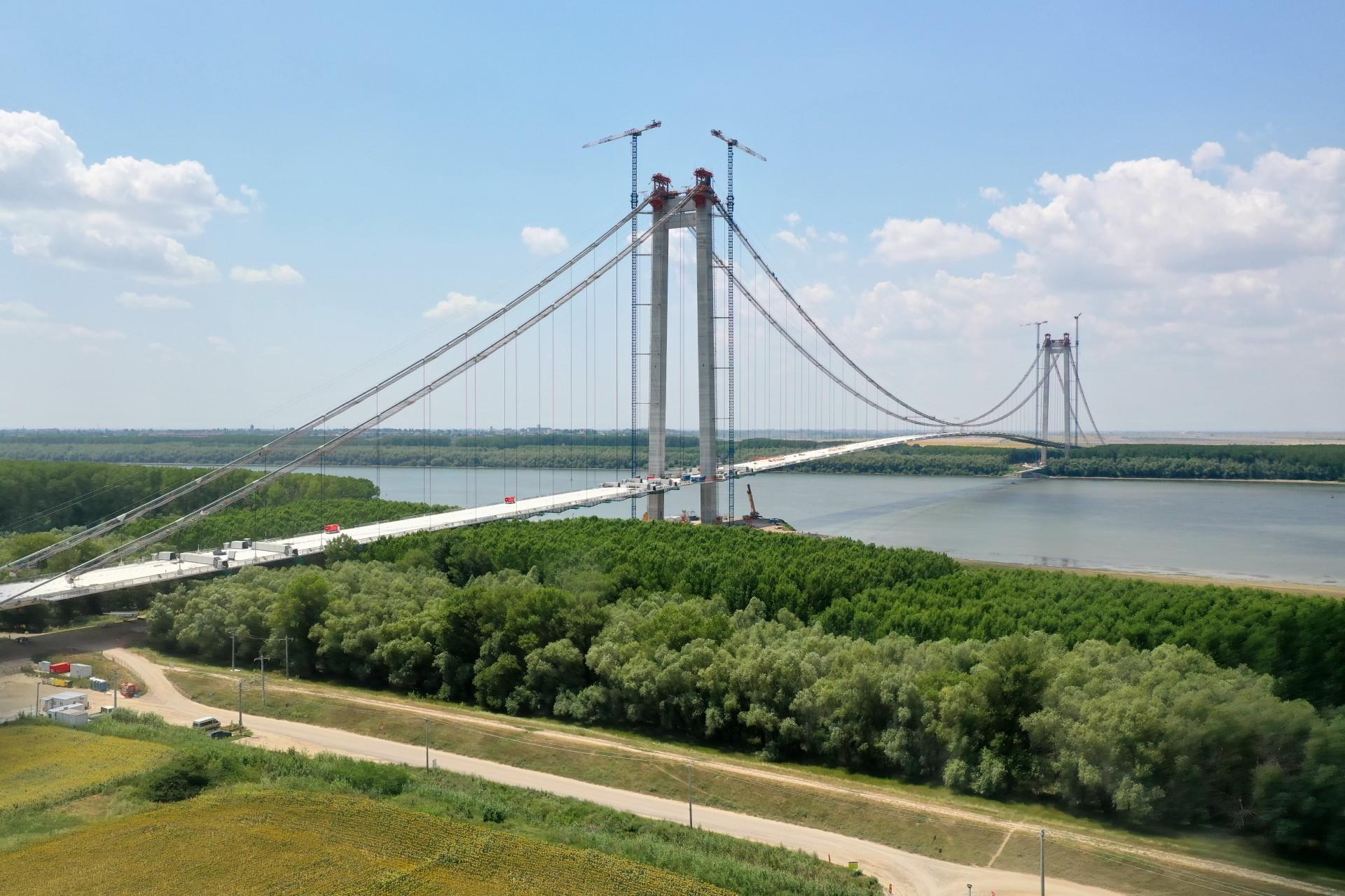 Bridge over the Danube River in Braila (Romania)